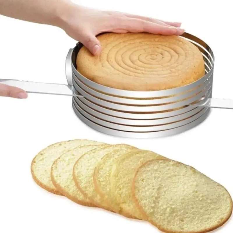 MOLDE PARA CORTAR BIZCOCHO DE ACERO INOXIDABLE AJUSTABLE DE 24 A 30 CM - 1