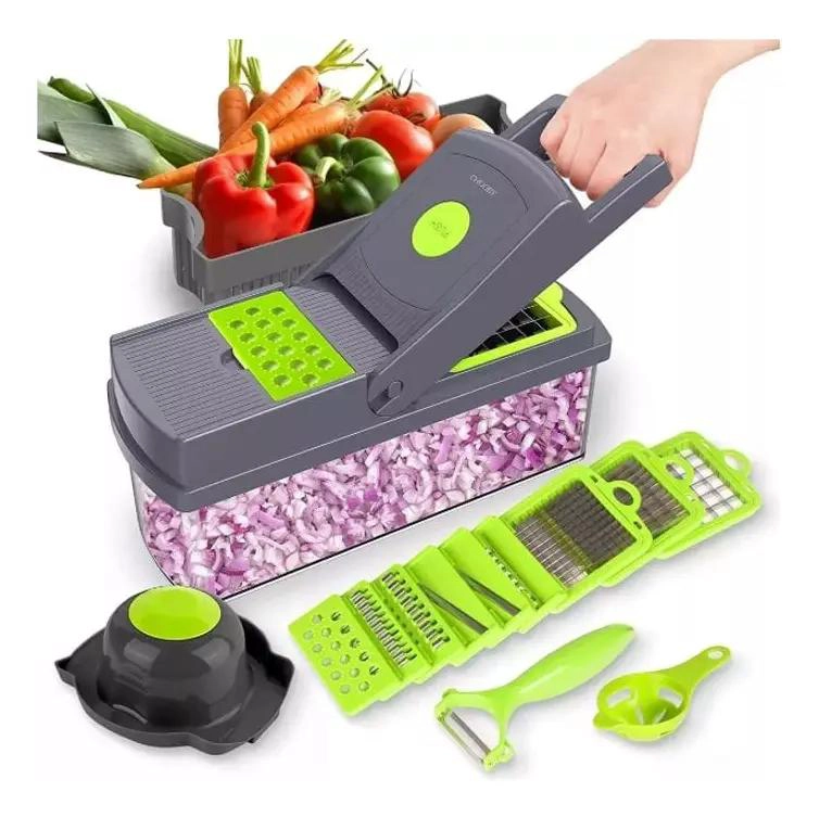 RALLADOR PICADOR CORTADOR MULTIUSO PARA FRUTAS Y VERDURAS 14 EN 1 - 1