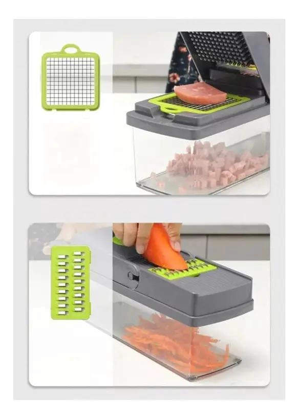 RALLADOR PICADOR CORTADOR MULTIUSO PARA FRUTAS Y VERDURAS 14 EN 1 - 2