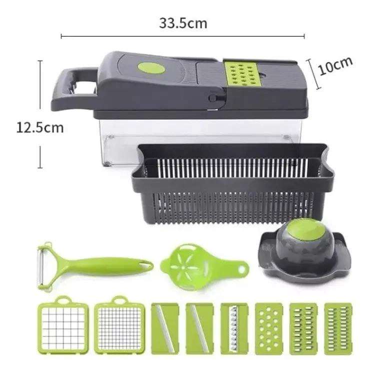 RALLADOR PICADOR CORTADOR MULTIUSO PARA FRUTAS Y VERDURAS 14 EN 1 - 3