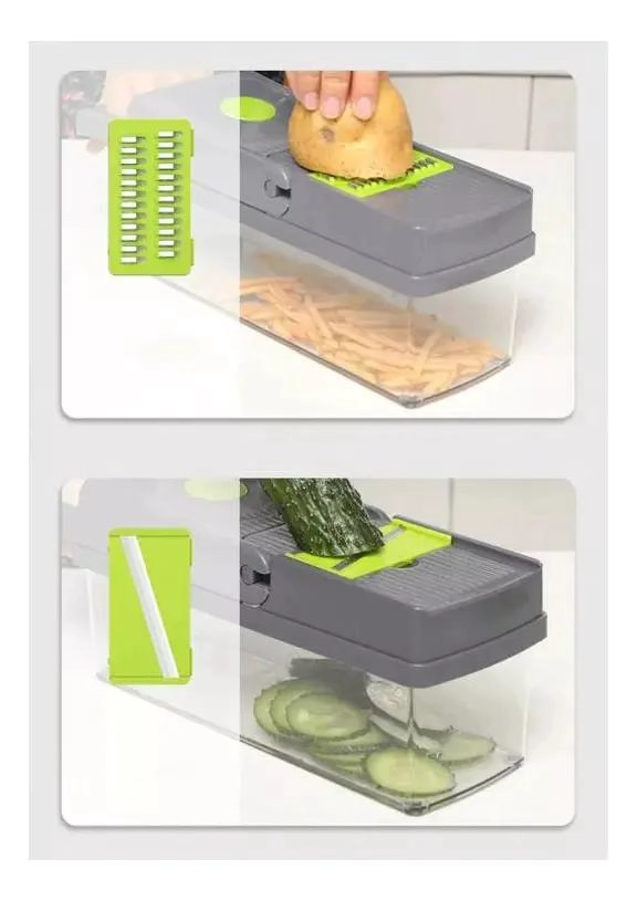 RALLADOR PICADOR CORTADOR MULTIUSO PARA FRUTAS Y VERDURAS 14 EN 1 - 4