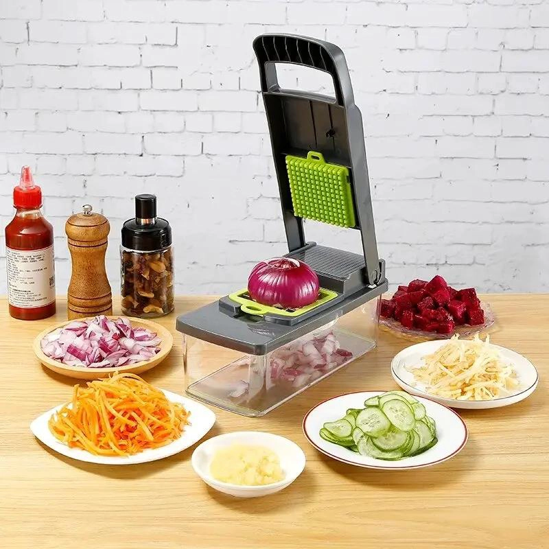 CORTADOR Y PICADOR MULTIFUNCIONAL PARA VERDURAS Y FRUTAS 14 EN 1 - 2