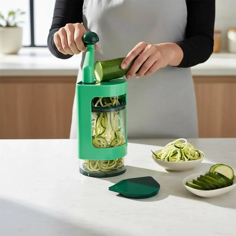 RAYADOR ESPIRAL PARA VERDURAS CON REBANADOR Y CORTADOR DE VEGETALES - 2