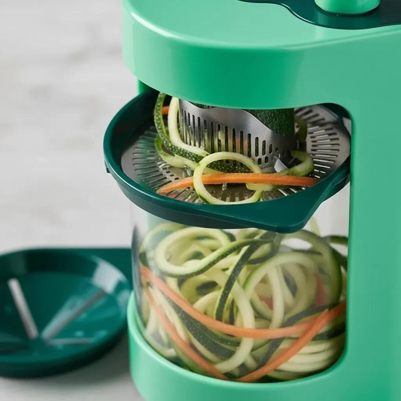 RAYADOR ESPIRAL PARA VERDURAS CON REBANADOR Y CORTADOR DE VEGETALES - 3