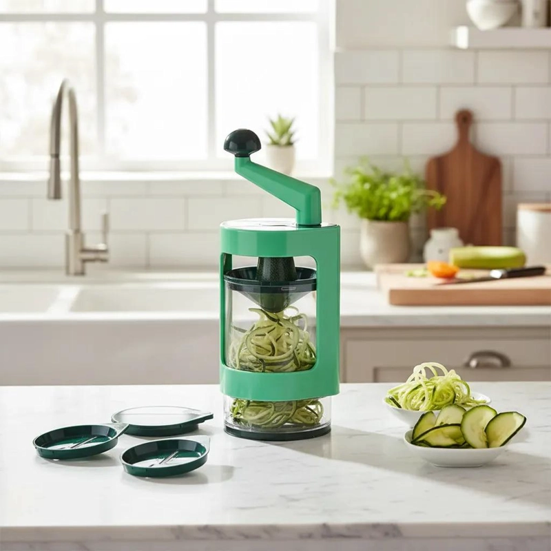 RAYADOR ESPIRAL PARA VERDURAS CON REBANADOR Y CORTADOR DE VEGETALES - 4