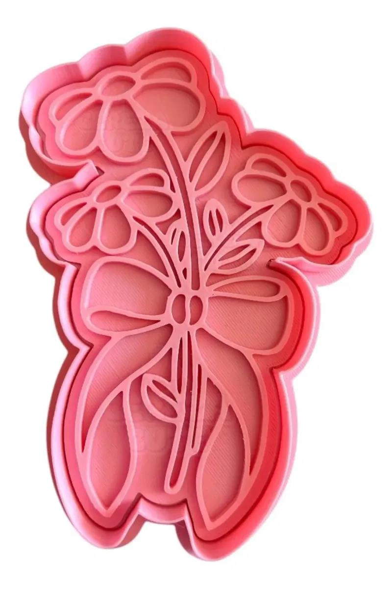 MOLDE CORTADOR Y SELLO PARA GALLETAS CON DISEÑO DE FLOR MARGARITA - 1