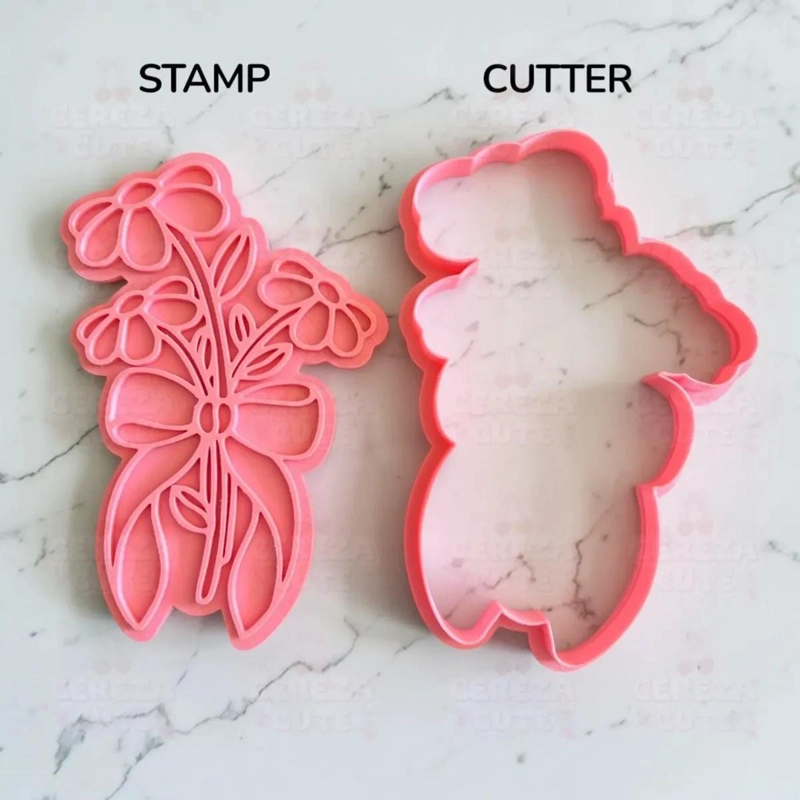 MOLDE CORTADOR Y SELLO PARA GALLETAS CON DISEÑO DE FLOR MARGARITA - 3