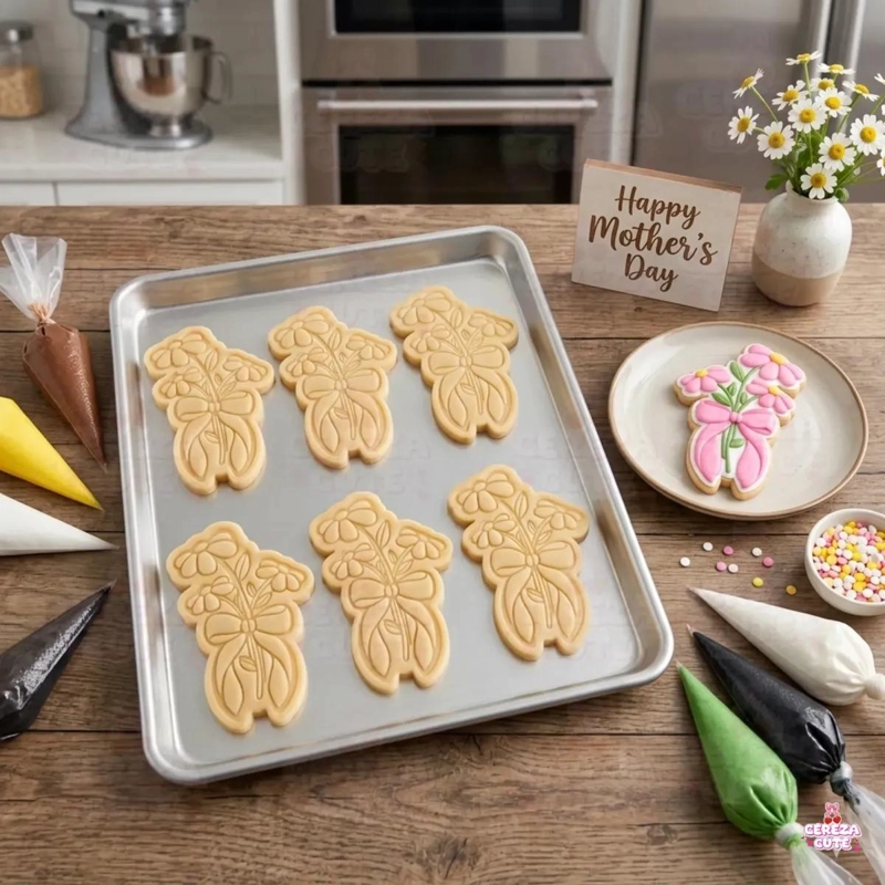 MOLDE CORTADOR Y SELLO PARA GALLETAS CON DISEÑO DE FLOR MARGARITA - 4