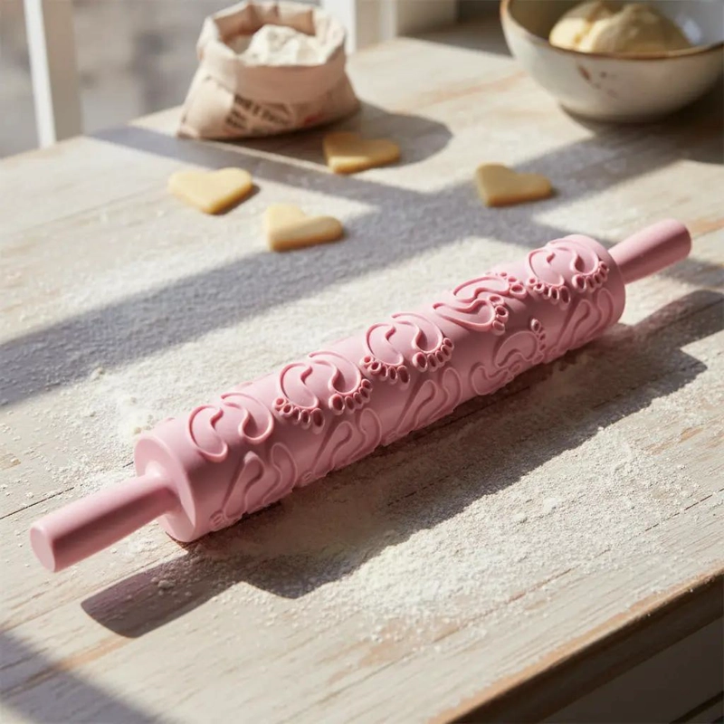 SET DE 3 RODILLOS CON RELIEVE PARA FONDANT Y MASAS DE REPOSTERIA - 2