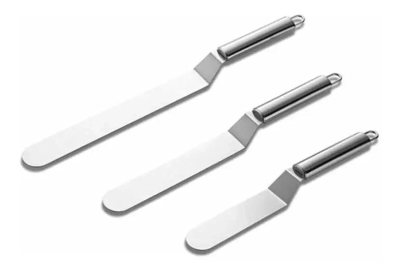 SET DE 3 ESPATULAS PARA REPOSTERIA Y DECORACION DE TORTAS Y PASTELES - 1