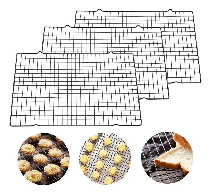 SET DE 3 REJILLAS PARA ENFRIAR GALLETAS DE 28 CM CON SUPERFICIE ANTIADHERENTE - 1