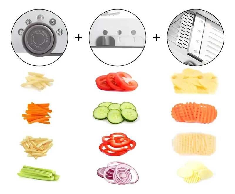 REBANADOR MANDOLINA CON 18 TIPOS DE CORTES PARA VERDURAS Y FRUTAS - 5