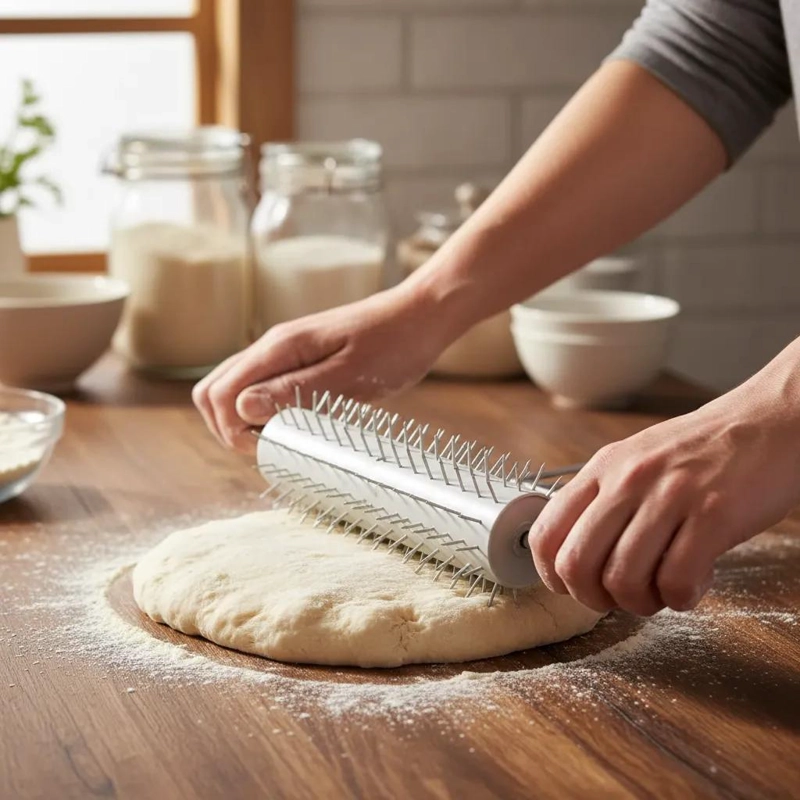 RODILLO PICADOR INDUSTRIAL PARA MASA DE PIZZA Y PAN CON DISEÑO ROBUSTO - 3
