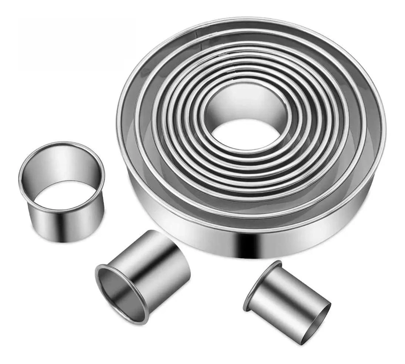 SET DE 12 CORTADORES LISOS DE ACERO INOXIDABLE PARA REPOSTERIA - 1