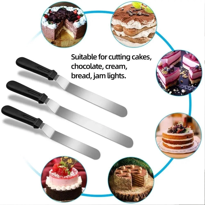 SET DE 3 ESPATULAS PARA REPOSTERIA CON DISEÑO CURVO PARA DECORACION - 3