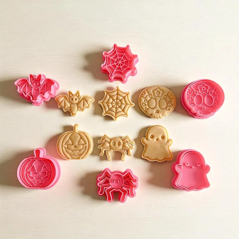 SET DE 6 CORTADORES DE GALLETAS CON SELLO PARA FONDANT Y ARCILLA TEMATICA DE CAL - 4