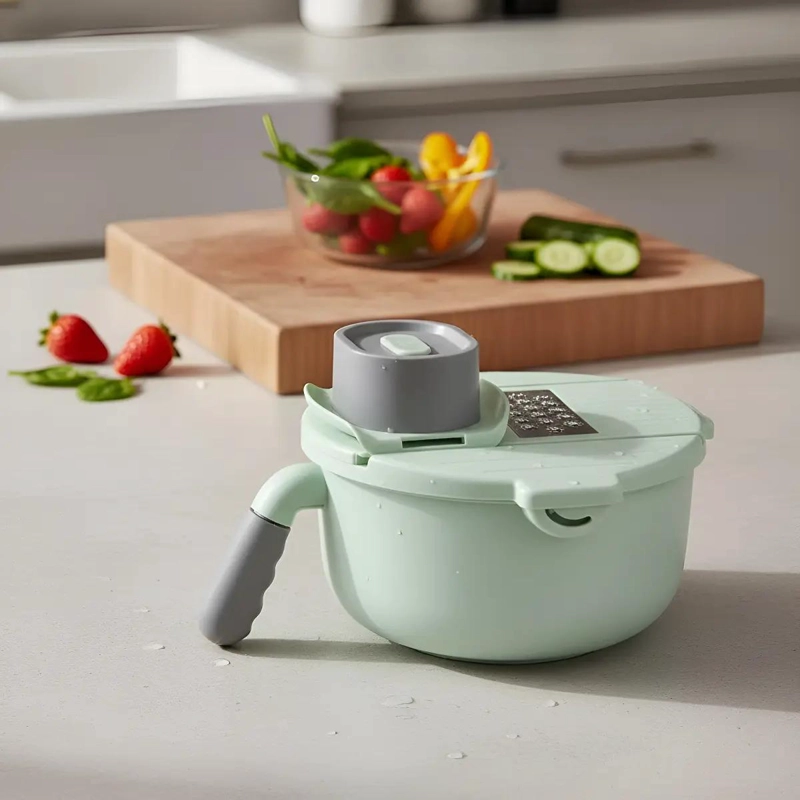 CORTADOR PICADOR RALLADOR GIRATORIO MULTIFUNCIONAL 9 EN 1 PARA VERDURAS Y FRUTAS - 3
