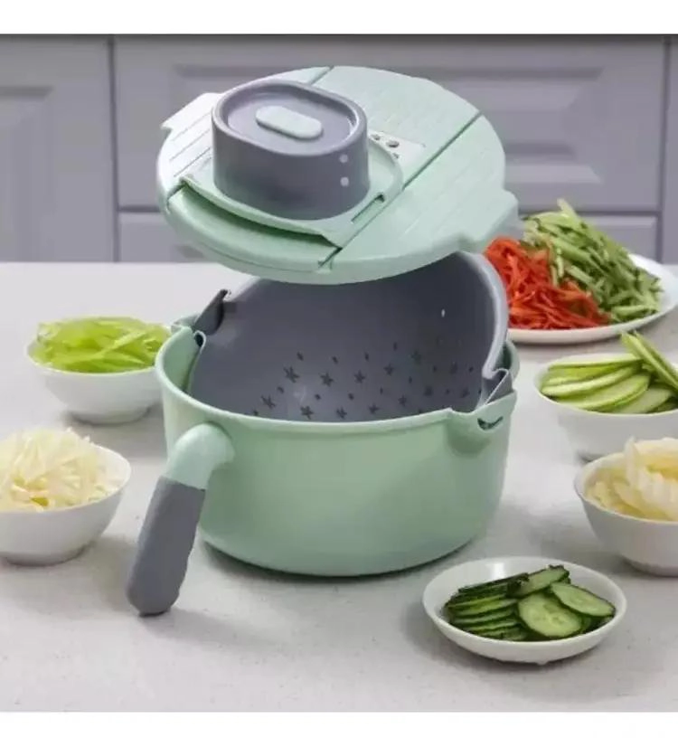 CORTADOR PICADOR RALLADOR GIRATORIO MULTIFUNCIONAL 9 EN 1 PARA VERDURAS Y FRUTAS - 5