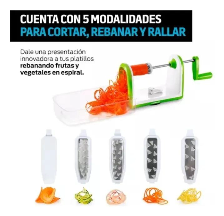 CORTADOR MULTIFUNCIONAL PARA VERDURAS CON ESPIRAL Y RALLADOR - 3