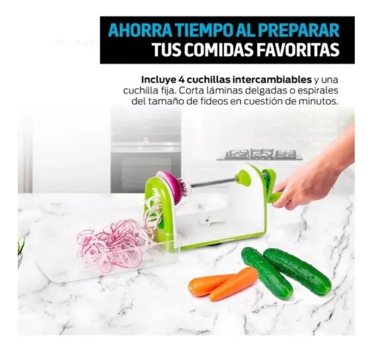 CORTADOR MULTIFUNCIONAL PARA VERDURAS CON ESPIRAL Y RALLADOR - 4
