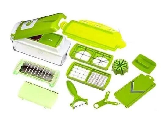 PICADOR DE VERDURAS MULTIUSO CON CUCHILLAS DE ACERO INOXIDABLE Y RECIPIENTE DE 1 - 1