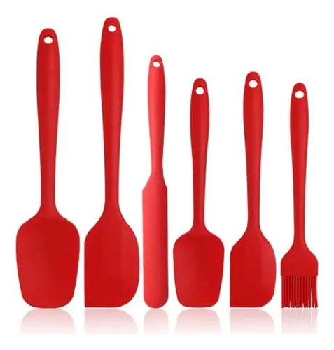 KIT DE ESPATULAS DE SILICONA PARA REPOSTERIA CON CEPILLO DE COCINA - 1