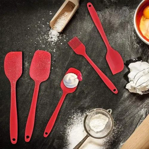 KIT DE ESPATULAS DE SILICONA PARA REPOSTERIA CON CEPILLO DE COCINA - 3