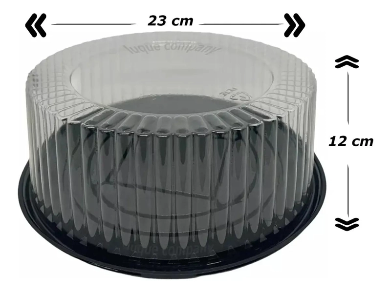 CUPULA PLASTICA TRANSPARENTE PARA TORTA 23X12 CM PAQUETE 30 UNIDADES - 2