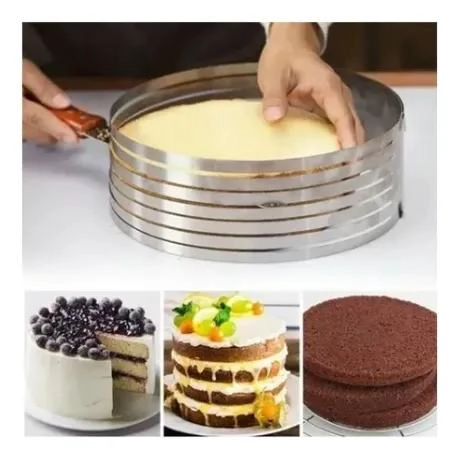 MOLDE PARA CORTAR BIZCOCHO DE ACERO INOXIDABLE AJUSTABLE 24 A 30 CM - 3
