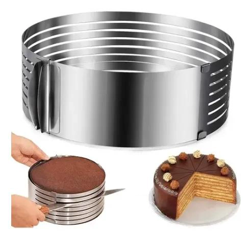 MOLDE PARA CORTAR BIZCOCHO DE ACERO INOXIDABLE AJUSTABLE 24 A 30 CM - 5