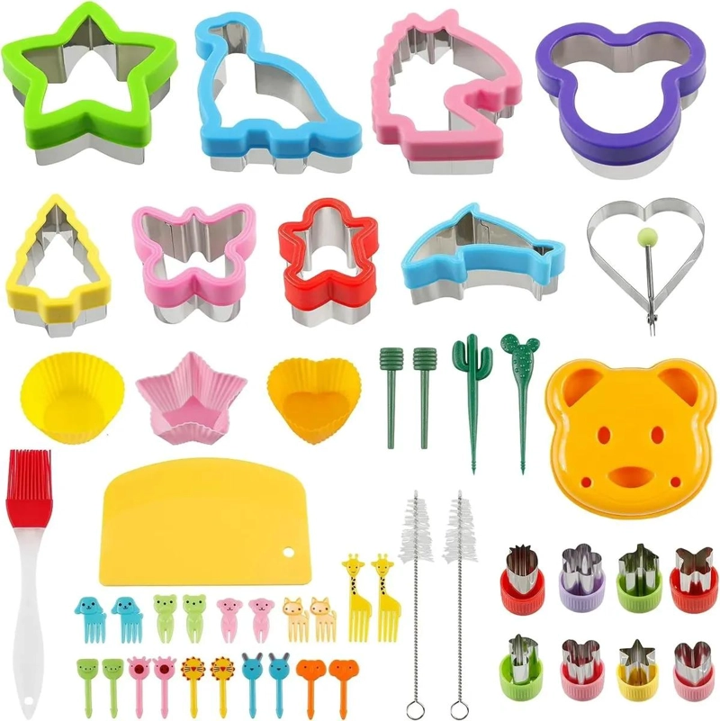 SET DE 55 CORTADORES PARA GALLETAS, SANDWICH, FRUTAS Y MUFFINS - 1