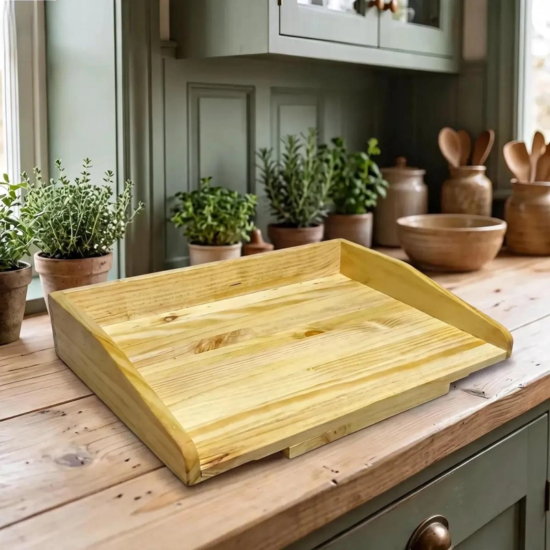 TABLA DE AMASAR DE MADERA NATURAL 70X43 CM PARA REPOSTERIA Y COCINA - 1
