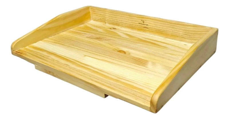 TABLA DE AMASAR DE MADERA NATURAL 70X43 CM PARA REPOSTERIA Y COCINA - 4