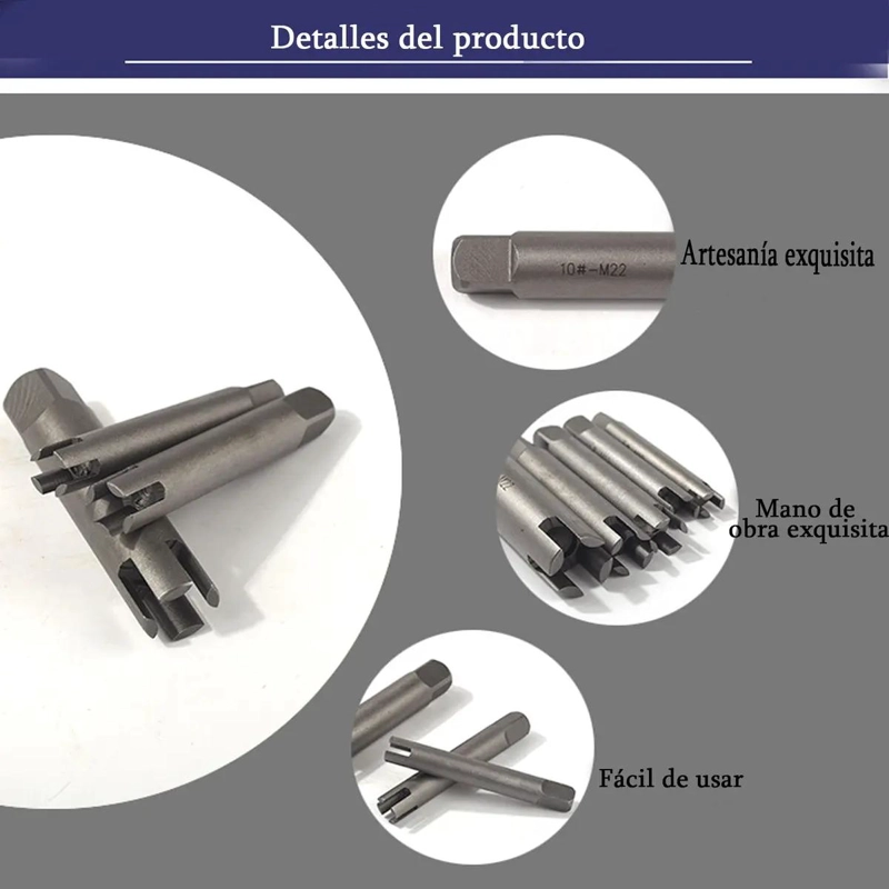 EXTRACTOR DE TORNILLOS 10 PIEZAS ACERO ALTA VELOCIDAD - 2