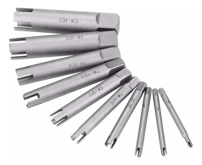 EXTRACTOR DE TORNILLOS 10 PIEZAS ACERO ALTA VELOCIDAD - 4