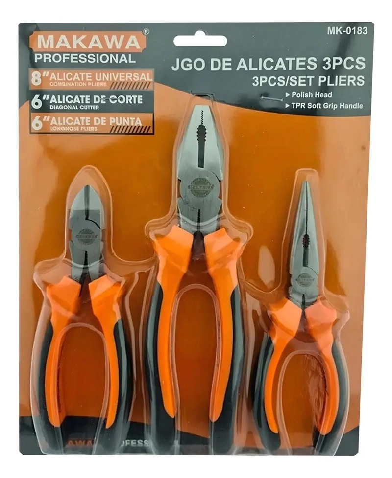 SET DE 3 ALICATES CON MANGO ERGONOMICO Y ANTIDESLIZANTE - 1