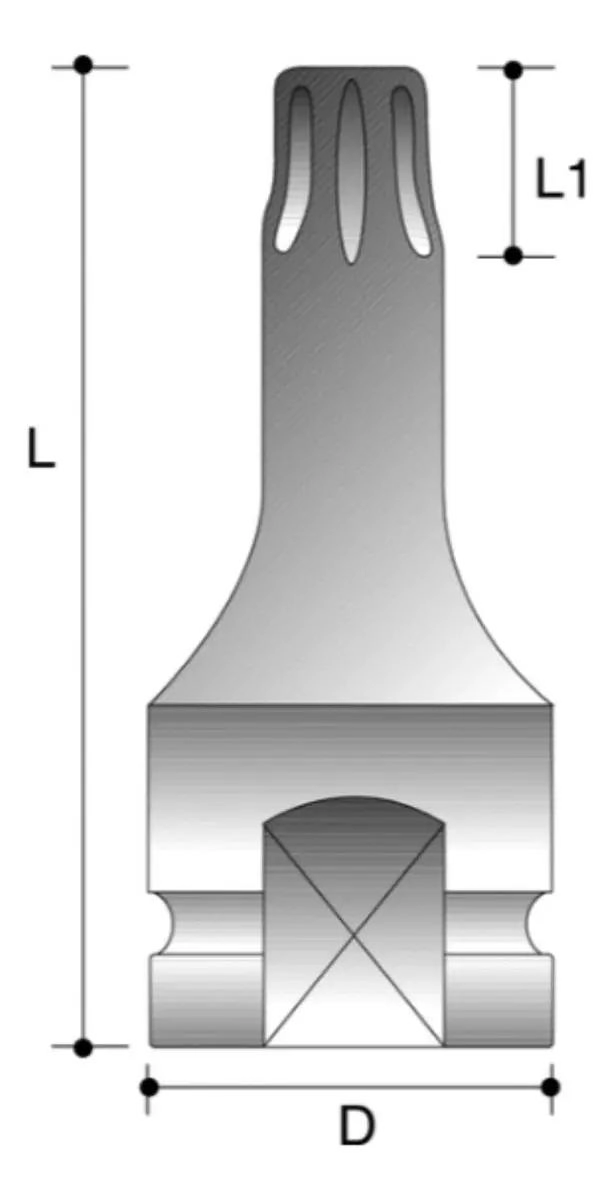 LLAVE TORX 1/2' ACERO CROMO MOLIBDENO - 3