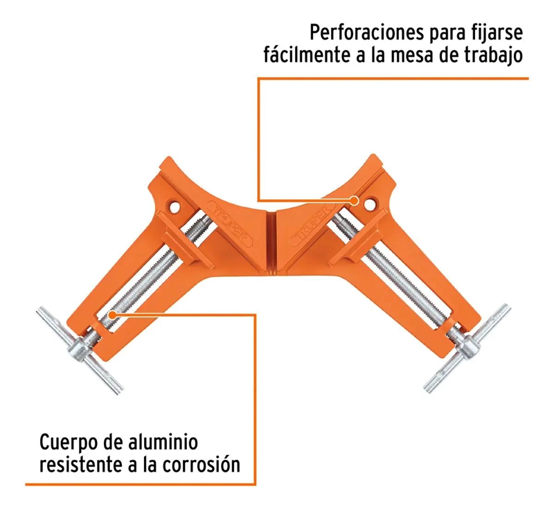 PRENSA ESQUINERA DE ALUMINIO 3'' PARA CARPINTERIA - 8