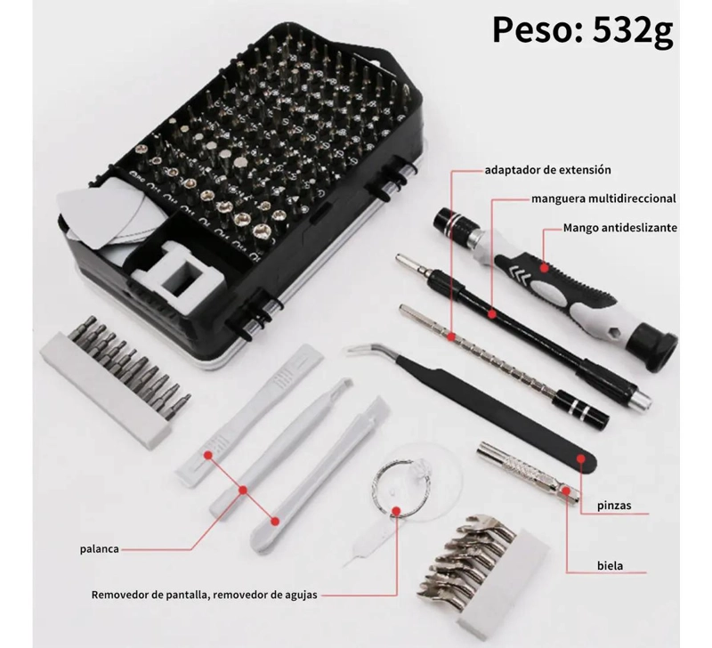 JUEGO DE DESTORNILLADORES MULTIFUNCIONALES 138 EN 1 CON MAGNETISMO - 7