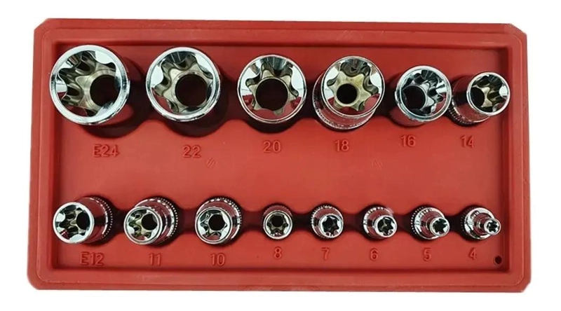 SET LLAVES TUBO TORX HEMBRA 14 PIEZAS ACERO - 3