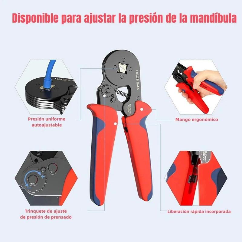 KIT CRIMPADORA CON 1300 PIEZAS Y PINZA AJUSTABLE - 8