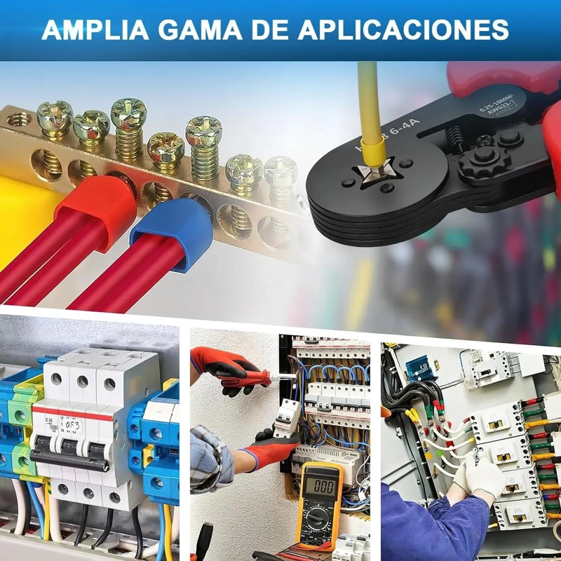 KIT CRIMPADORA CON 1300 PIEZAS Y PINZA AJUSTABLE - 9