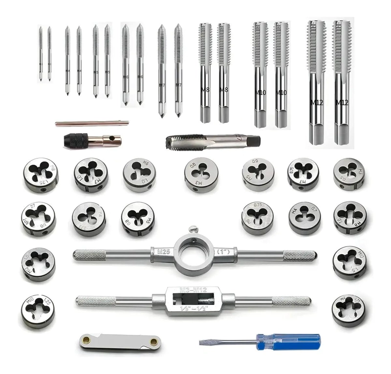 SET MACHUELOS Y TERRAJA ME TRICO 40PC ACERO M3-M12 - 5