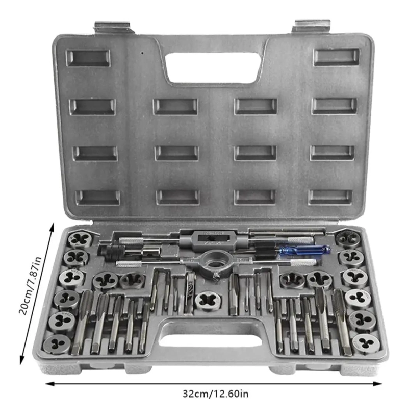 SET MACHUELOS Y TERRAJA ME TRICO 40PC ACERO M3-M12 - 8
