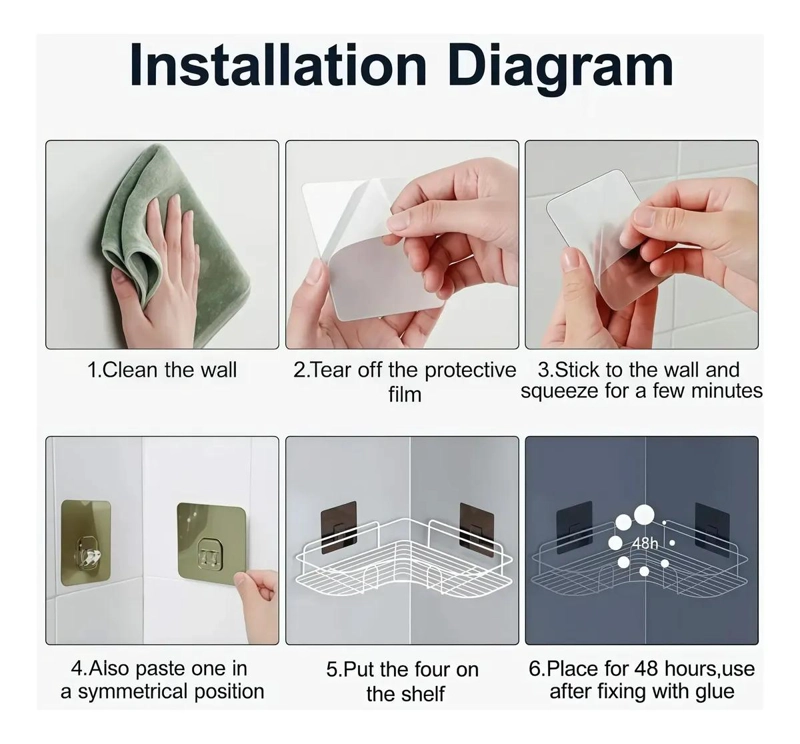 ESTANTE ORGANIZADOR DE DUCHA CON 3 CESTAS PARA BAÑO - 6