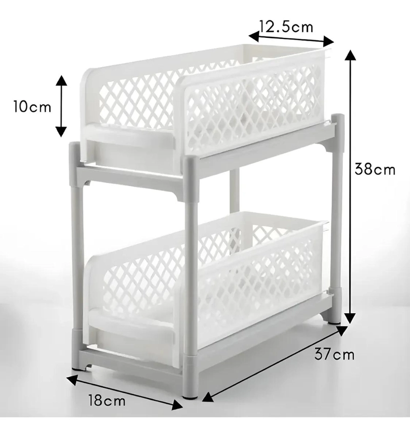ESTANTE MULTIUSO DE 2 NIVELES PARA COCINA Y BAÑO - 2