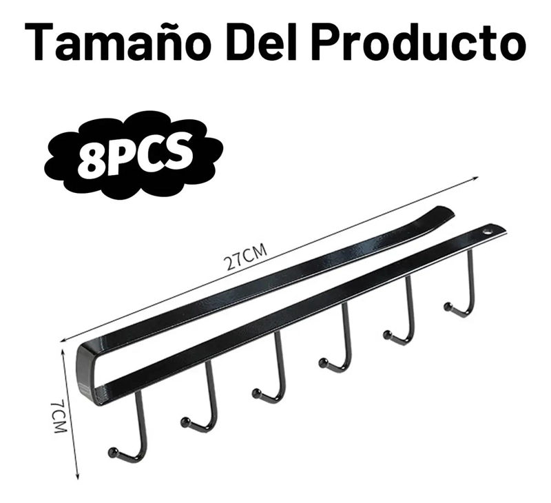 8 GANCHOS COLGANTES PARA COCINA Y BAÑO, ORGANIZADOR PRACTICO - 3