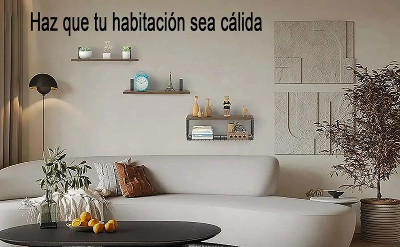 ESTANTE FLOTANTE DE BAÑO CON CANASTA DE ALAMBRE Y MADERA - 10