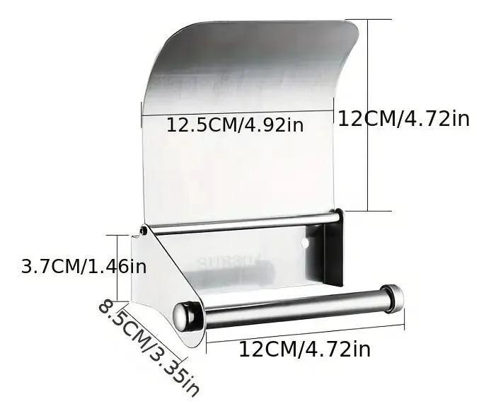 SOPORTE DE PAPEL HIGIE NICO DE ACERO INOXIDABLE PARA BAÑO - 3