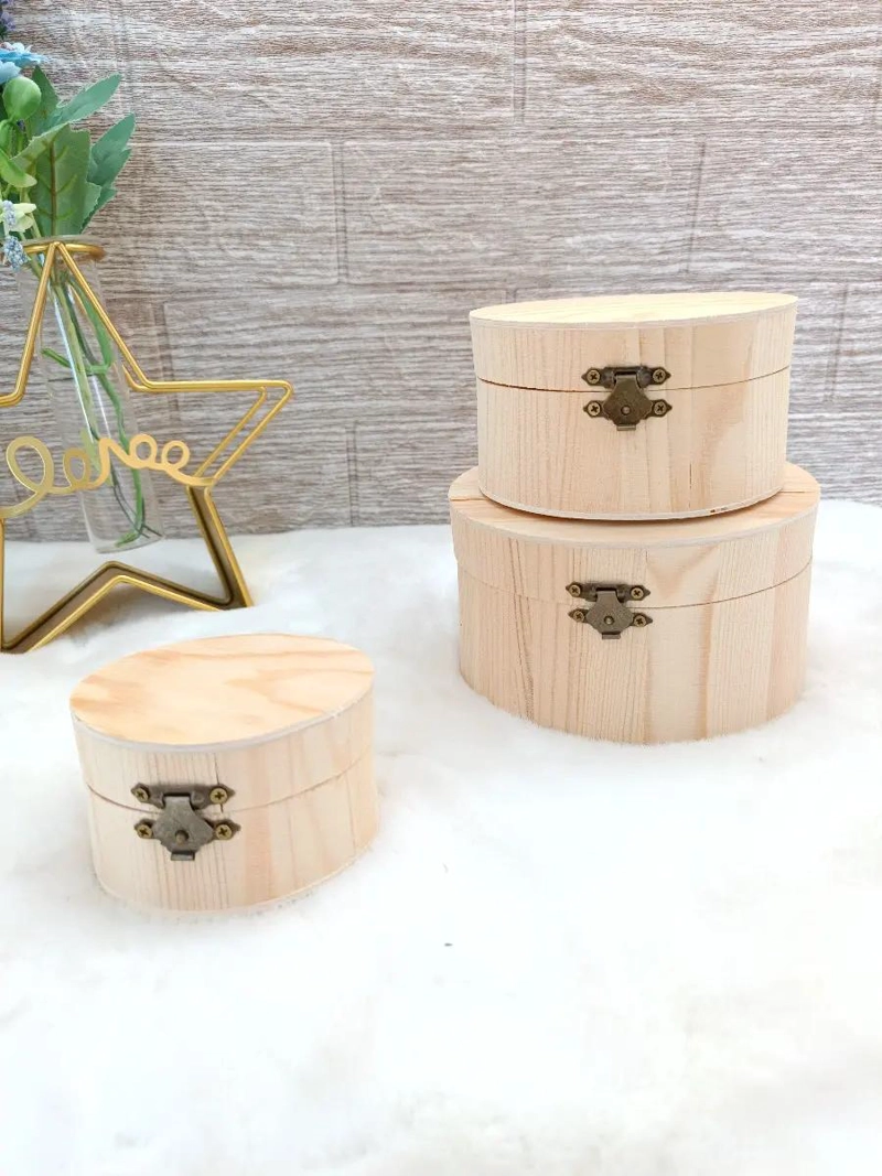 CAJA ORGANIZADORA REDONDA DE MADERA PARA EL HOGAR - 2